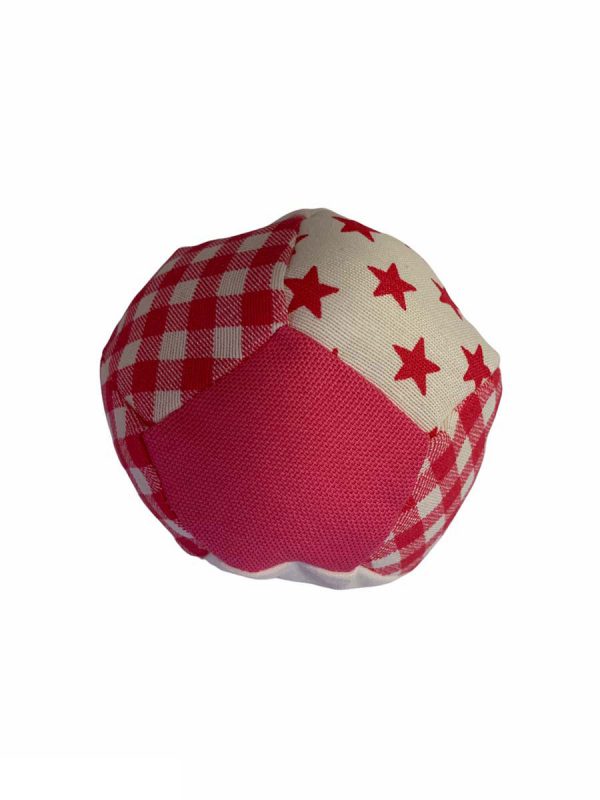 Bal stof voetbal patronen roze wit - Afbeelding 2