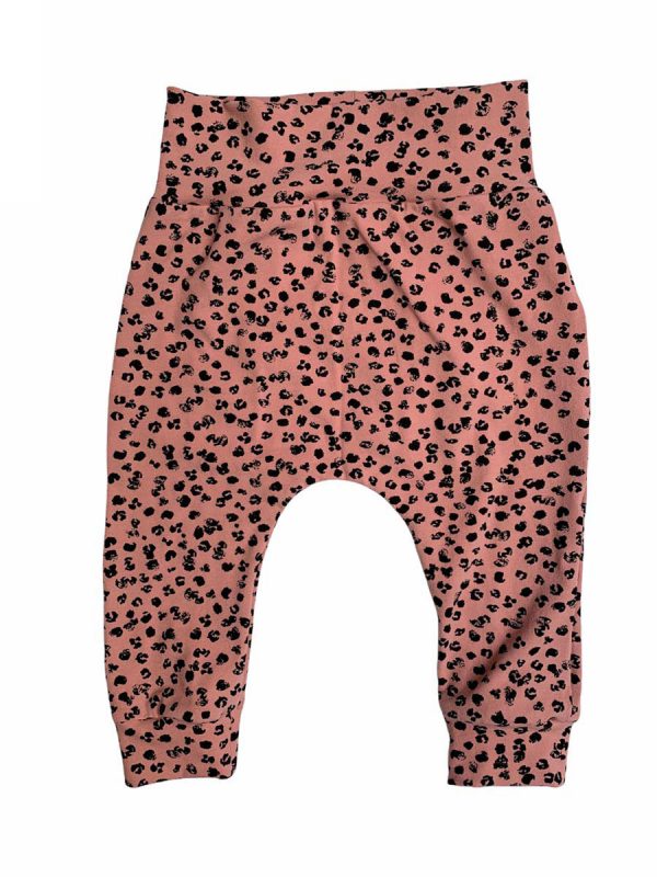 Broek oudroze panter
