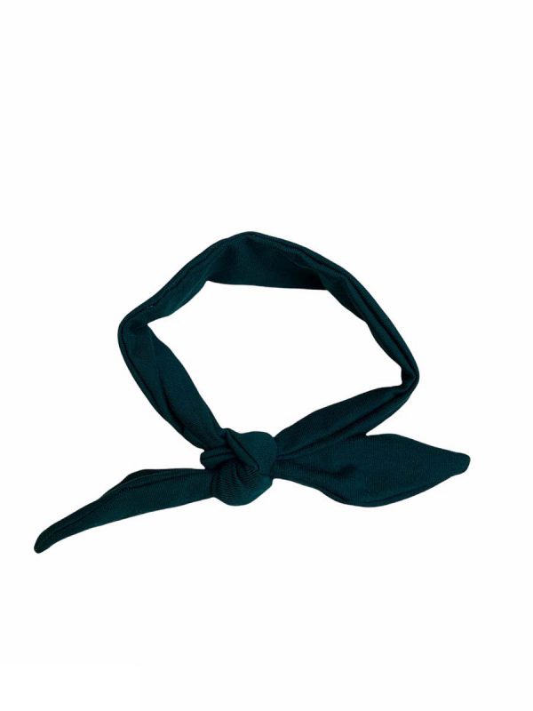 Knoophaarband met strik uni dusty green - Afbeelding 2