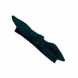 Knoophaarband met strik uni dusty green
