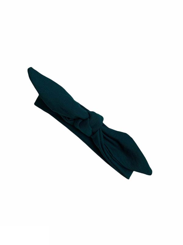 Knoophaarband met strik uni dusty green