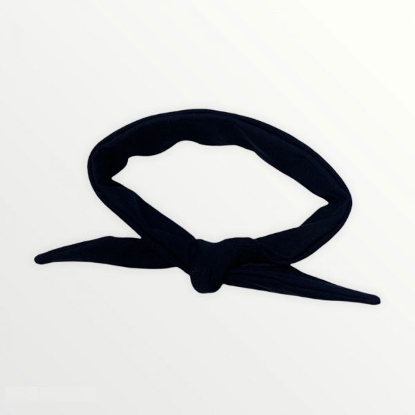 Knoophaarband met strik uni donker blauw - Afbeelding 2