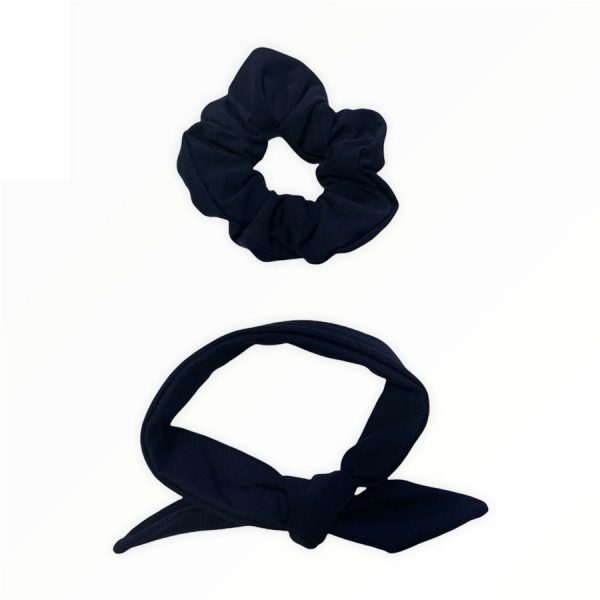 Scrunchy uni donker blauw - Afbeelding 2