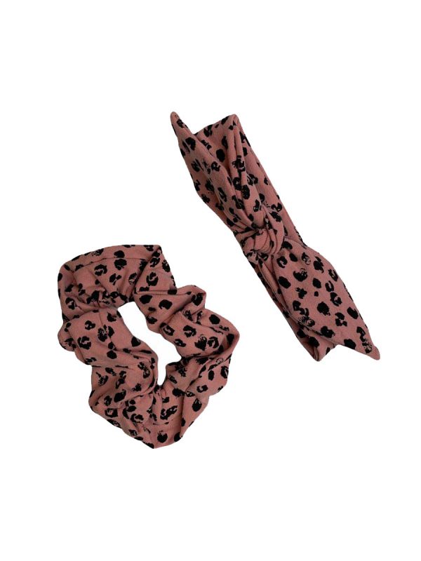 Setje oudroze panterprint baby en kind