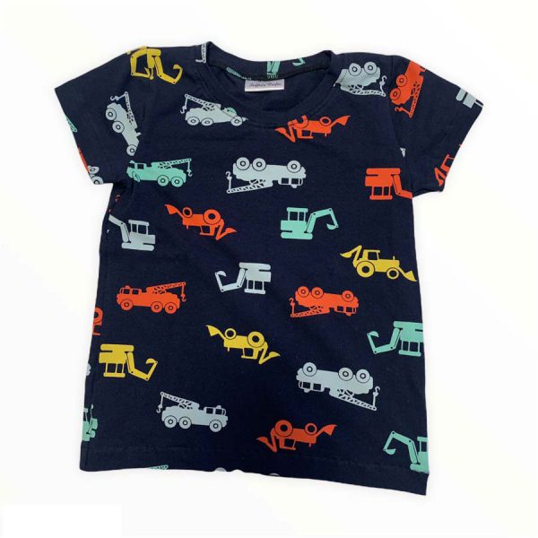 Shirt korte mouw donker blauw voertuigen