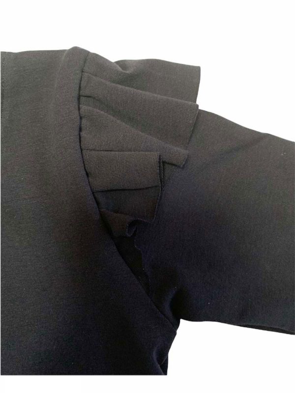 Shirt lange mouw ruffle uni donker blauw - Afbeelding 2