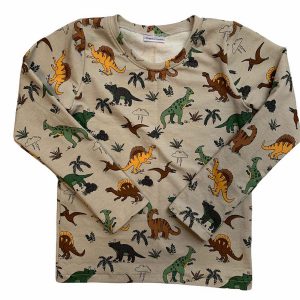 Shirt lange mouw dino beige