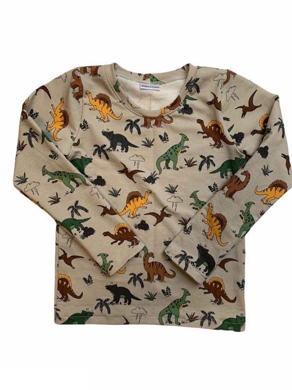 Shirt lange mouw dino beige