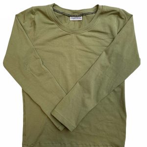 Shirt lange mouw uni olijfgroen