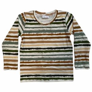 Shirt lange mouw strepen aarde