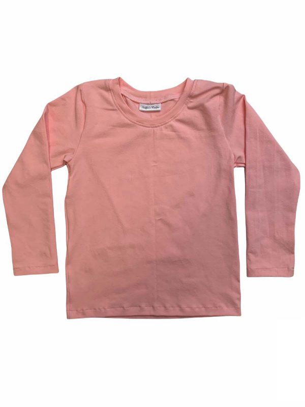 Shirt lange mouw uni licht roze