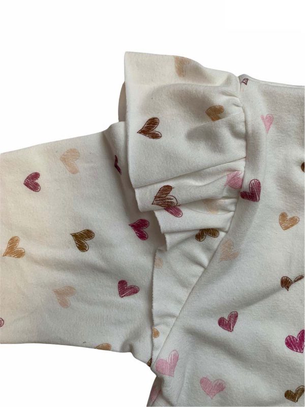 Shirt lange mouw ruffle wit hartjes - Afbeelding 2