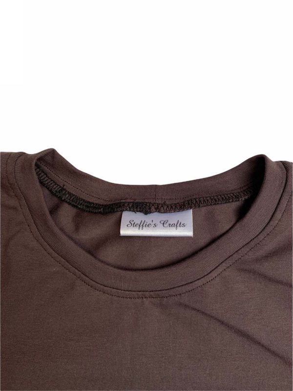 Shirt lange mouw ruffle uni donker bruin - Afbeelding 3