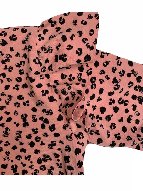 Shirt lange mouw ruffle oudroze panterprint - Afbeelding 2