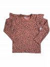 Shirt lange mouw ruffle oudroze panterprint