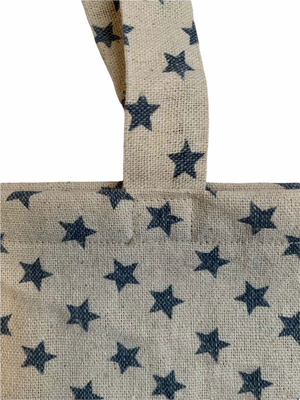 Tas beige blauwe sterren - Afbeelding 3