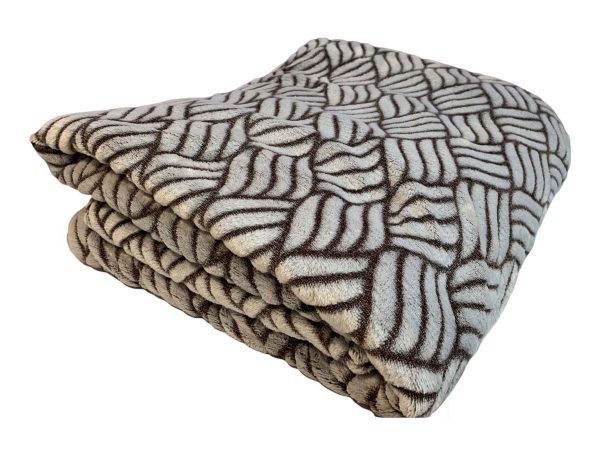 Plaid beige kabelpatroon