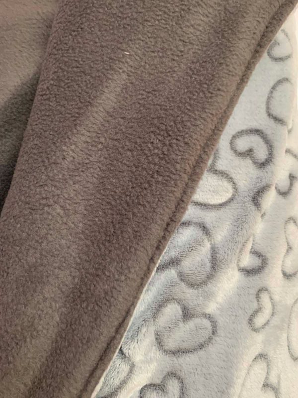Plaid licht grijs hartjes - Afbeelding 2