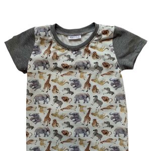 Shirt korte mouw safari grijs