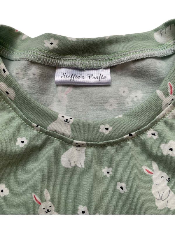 Shirt met ruffle korte mouw oud groen konijntjes - Afbeelding 3