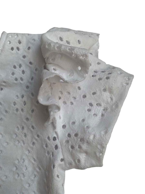 Shirt met ruffle korte mouw effen wit broderie - Afbeelding 2