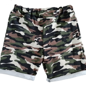 Korte stoere broek legerprint