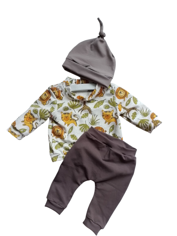 Babymuts met knoop uni taupe - Afbeelding 3