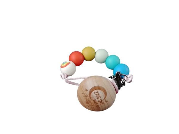 Speenkoord pop kralen - regenboog
