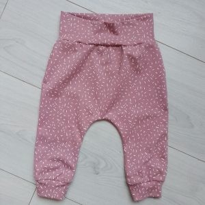 Broek oud roze met witte hagel