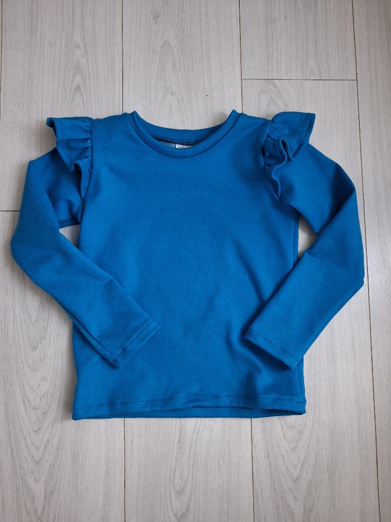 Shirt lange mouw ruffles jogging uni blauw