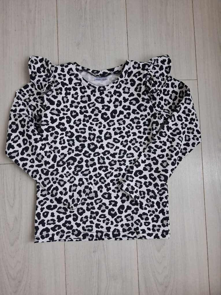 Shirt lange mouw ruffle panterprint