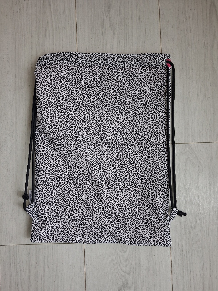 Tas met trektouwtjes panterprint roze - Afbeelding 2