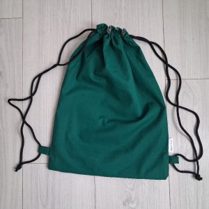 Tas met trektouwtjes effen groen grijs