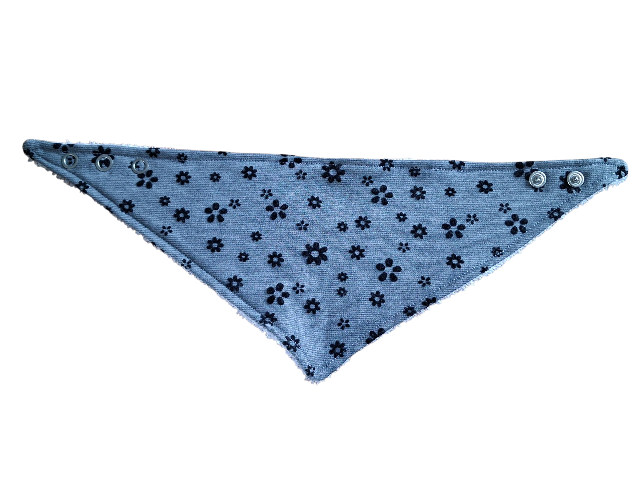 Slabber grijs met bloemen