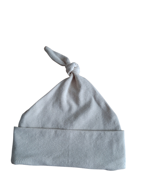Muts met knoop beige