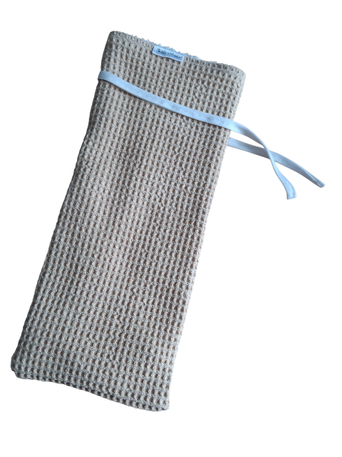 Kruikenzak wafelstof beige