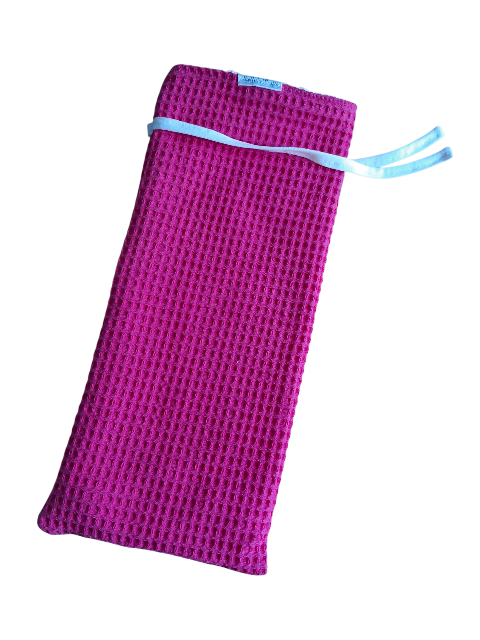 Kruikenzak wafelstof fuchsia