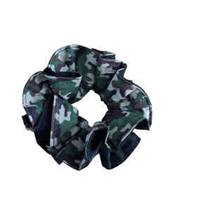 Scrunchy omkeerbaar camouflage effen zwart