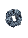 Scrunchy omkeerbaar panterprint effen zwart