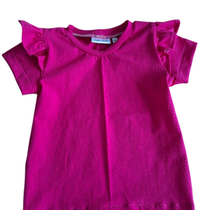 Shirt met ruffle korte mouw fuchsia