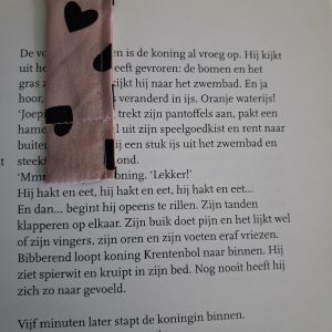 Magnetische boekenlegger oudroze hartjes